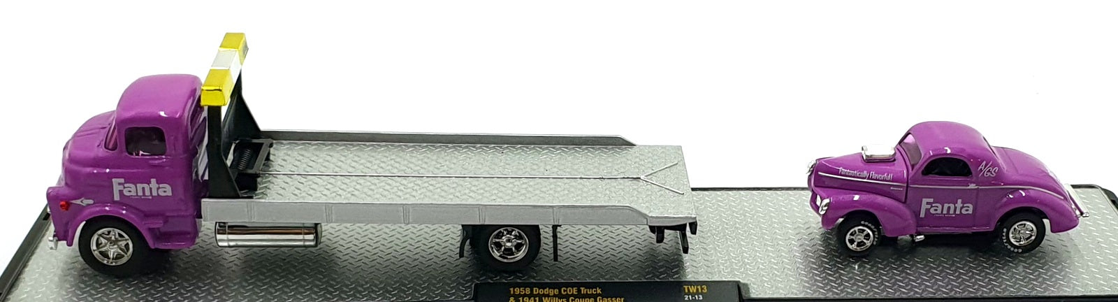 Castline M2 Machines 1/64 Scale TW13 1958 Dodge COE & 1941 Willys Coupe Gasser