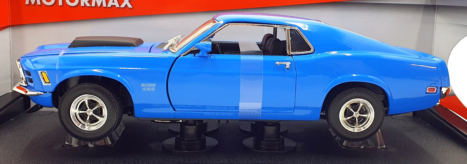 Motor Max 1/18 Scale 73154 - 1970 Ford Mustang Boss 429 Car - Blue