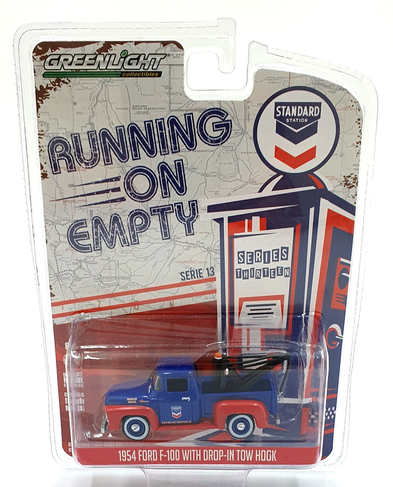 Greenlight 1/64 Scale 41130-A - 1954 Ford F-100 with Drop-In Tow Hook - Blue