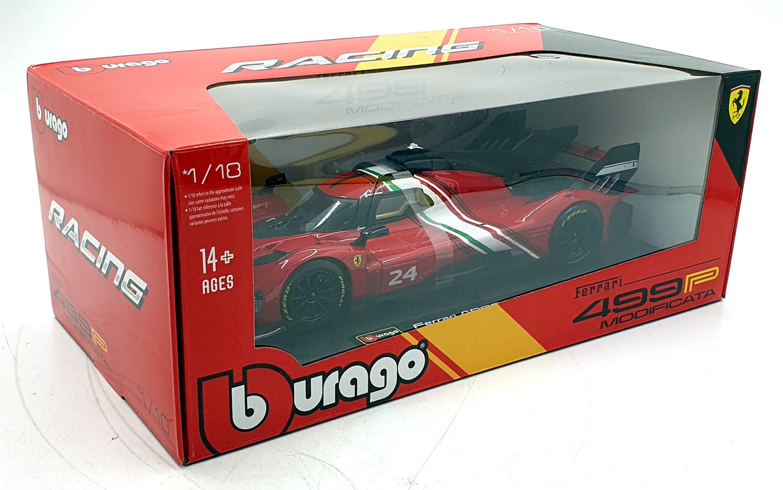Burago 1/18 Scale 18-16302 - Ferrari 499P #24 Modificata - Red/White
