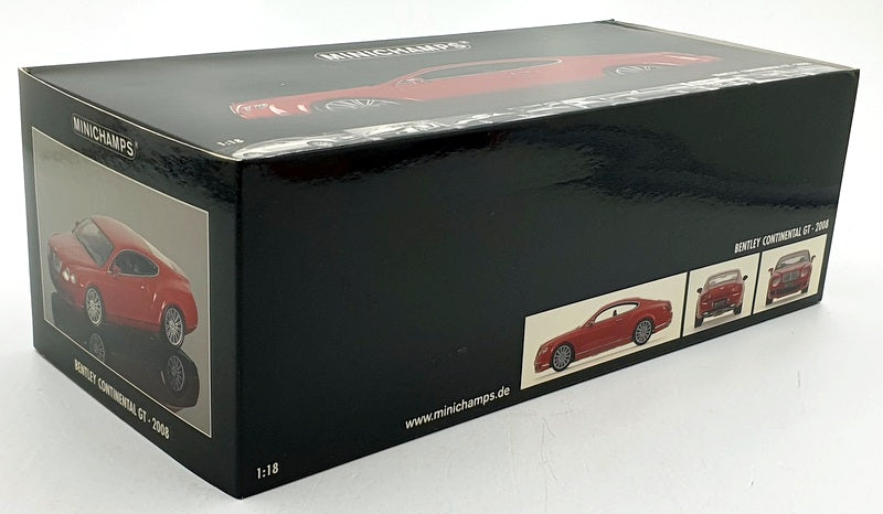 Minichamps 1/18 Scale Diecast 100 139620 - Bentley continental GT 2008 - Red