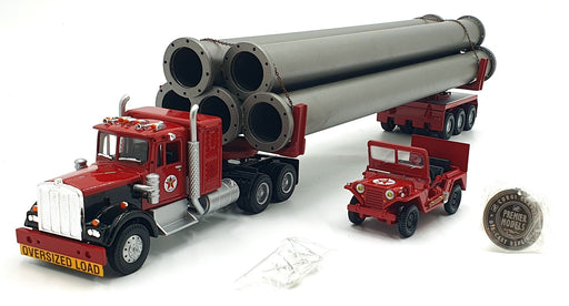 Corgi 1/50 Scale US55704 - Kenworth With Pipe Load & Jeep Texaco - Red
