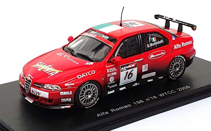 Spark 1/43 Scale S0477 - Alfa Romeo 156 #16 WTCC 2006 G. Morbidelli - Red