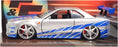 Jada 1/24 Scale 97158 - Fast & Furious Brian's Nissan GT-R (BNR34) Silver/Blue