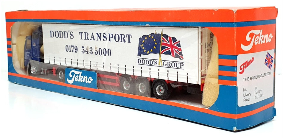 Tekno 1/50 Scale No. 76 - Volvo FH12 Curtainside Truck "Dodd's" - Blue/White