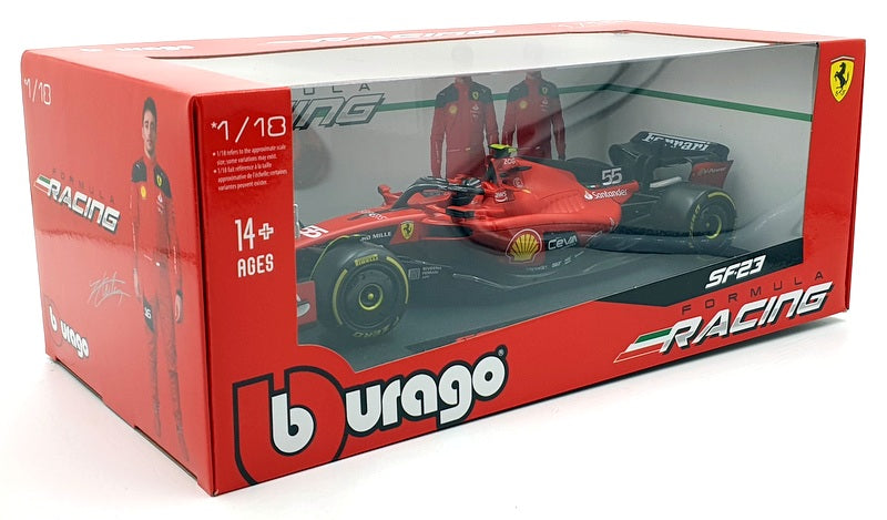 Burago 1/18 Scale 18-16812 - F1 Ferrari SF-23 2023 C.Sainz #55