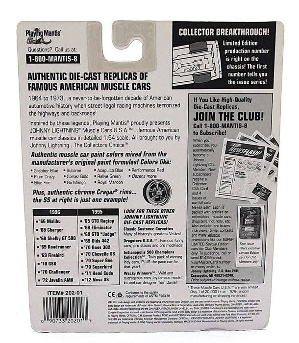 Johnny Lightning 1/64 Scale 202-01 Muscle Cars USA 1968 Dodge Charger Gold