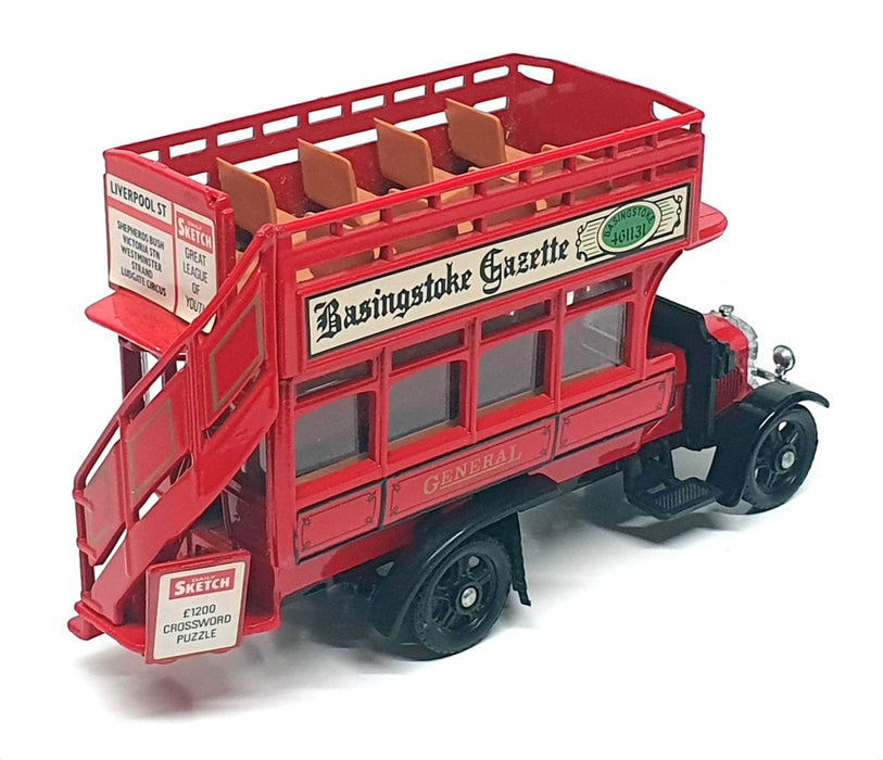 Corgi Appx 15cm Long C858 - Basingstoke Gazette Thornycroft Bus - Red
