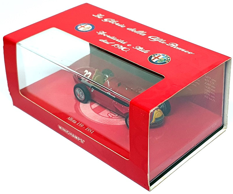Minichamps 1/43 Scale 403 511222 - Alfa Romeo Alfetta 159 1st #22 GP Spain 1951