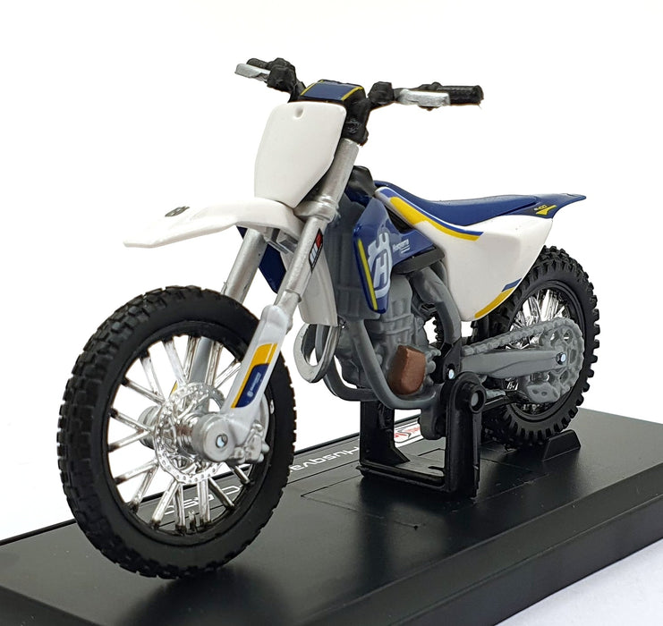 Maisto 1/18 Scale 39300 - Husqvarna Motorbike - White/Blue