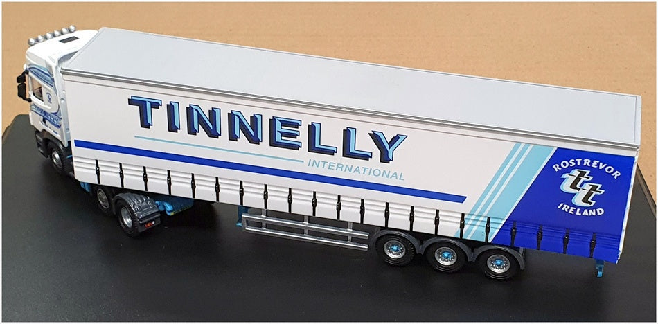 Oxford Diecast 1/76 Scale SCA03CS - Scania Truck & Trailer "Tinnelly" White/Blue