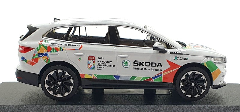 I-Scale 1/43 Scale 01425I Skoda Enyaq 2012 Ice Hockey Championship Latvia White