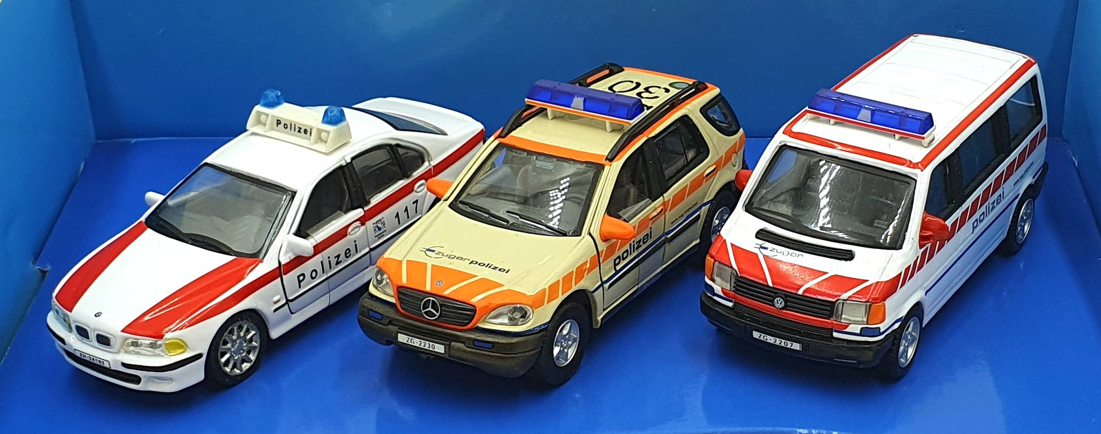 Cararama 1/43 Scale 370 - BMW, Mercedes, Volkswagen Polizei Police - 3 Pce Set