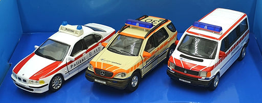 Cararama 1/43 Scale 370 - BMW, Mercedes, Volkswagen Polizei Police - 3 Pce Set