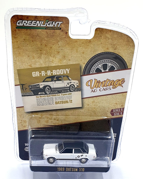 Greenlight 1/64 Scale 39090-A - 1969 Datsun 510 - White