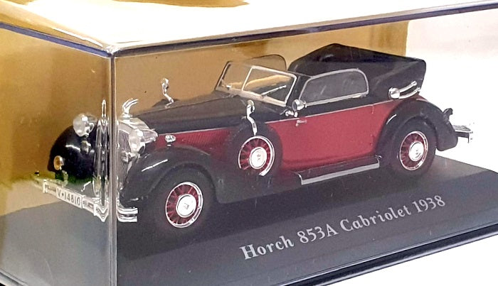 Altaya 1/43 Scale AT27525 - 1938 Horch 853A Cabriolet - Black/Red