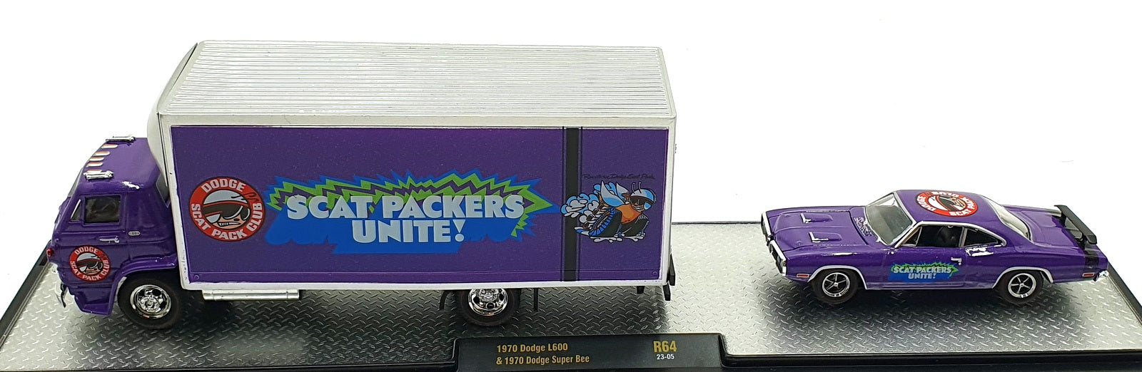 Castline M2 Machines 1/64 Scale R64 1970 Dodge L600 & Dodge Super Bee Purple
