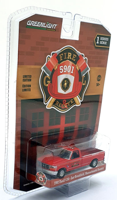 Greenlight 1/64 Scale 67010-B - 1992 Ford F-350 East Brookfield Forestry FD