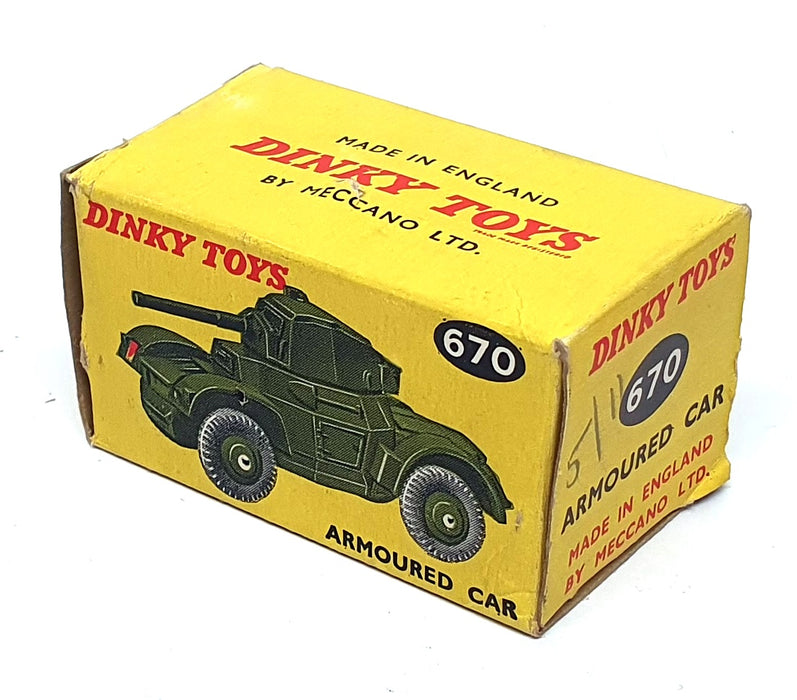 Dinky Toys 7.5cm Long Original Diecast 670 - Armoured Car - Green