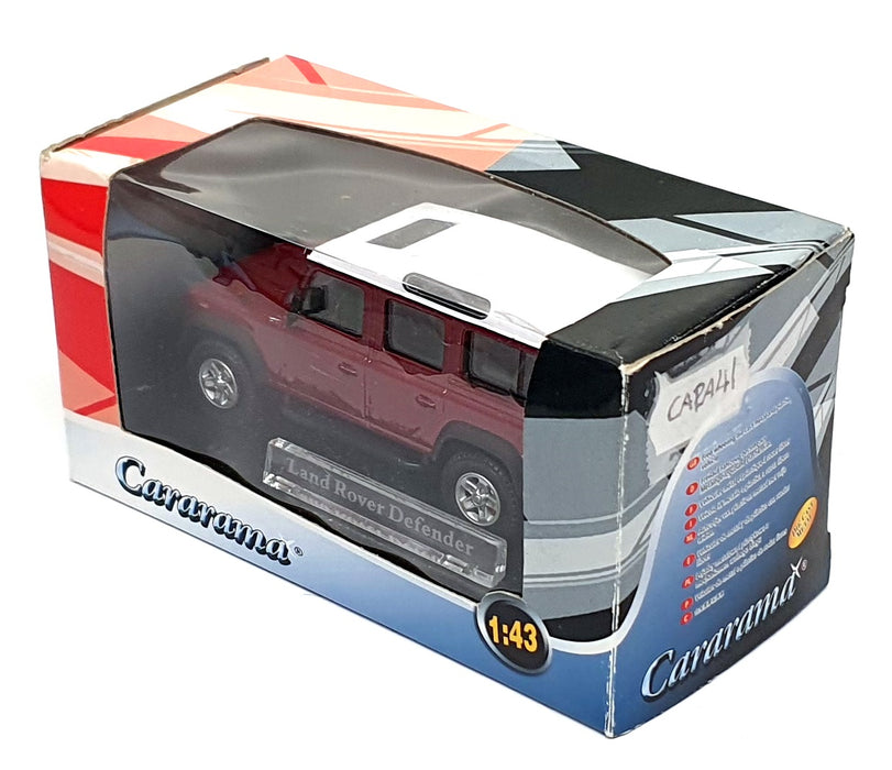 Cararama 1/43 Scale CARA41 - Land Rover Defender - Deep Red/White