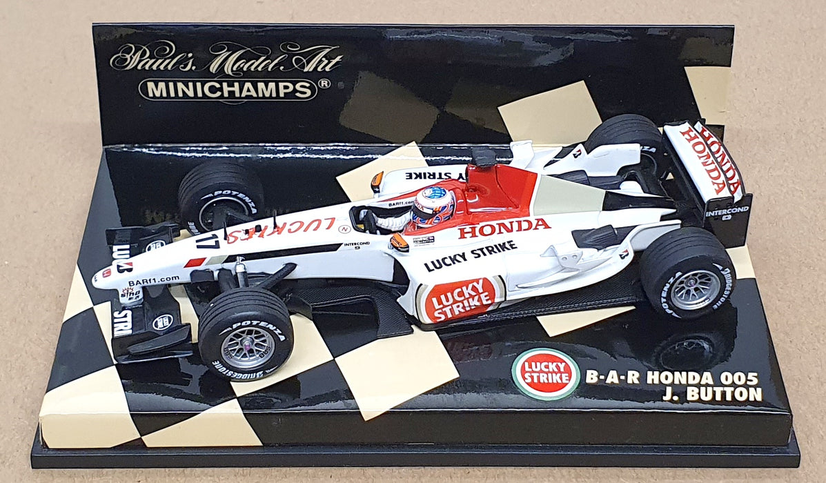 Minichamps 1/43 Scale 400 030017 - F1 B.A.R Honda 005 Lucky Strike #17 Button