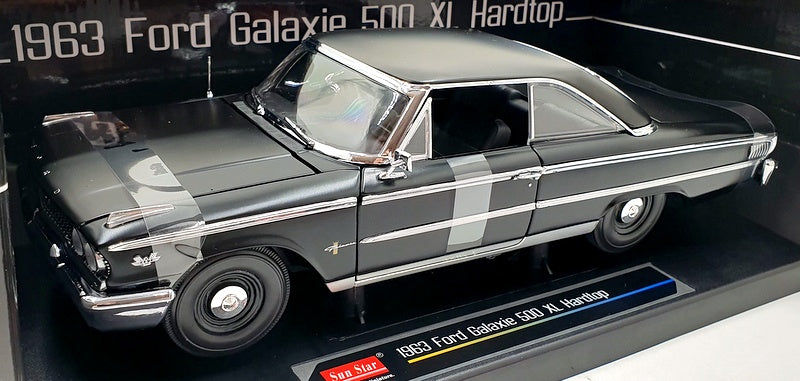 Sun Star 1/18 Scale 1475 - 1963 Ford Galaxie 500/XL Hardtop - Semi Gloss Black