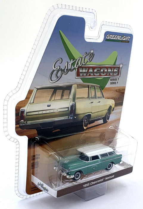 Greenlight 1/64 Scale 36040-A - 1955 Chevrolet Nomad - Green/White