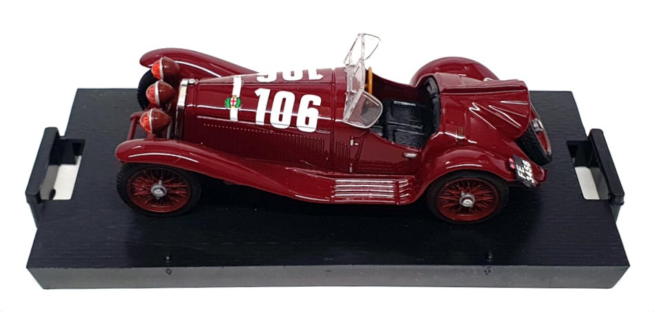 Brumm 1/43 Scale R078 - Alfa Romeo 2300 #106 Mille Miglia 1932 - Maroon