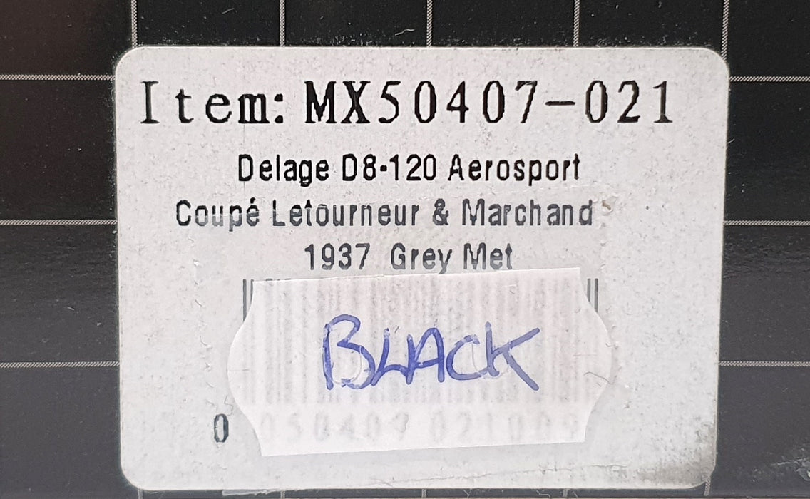 Matrix 1/43 Scale MX50407-021 - 1937 Delage D8-120 Aerosport Coupe - Black