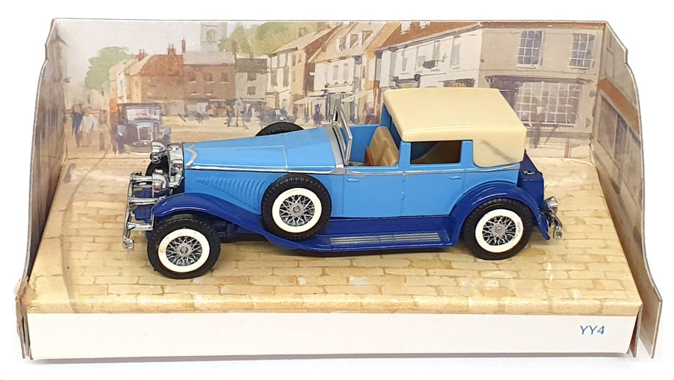 Matchbox 11cm Long Diecast YY4 - Duesenberg Model J - 2-Tone Blue