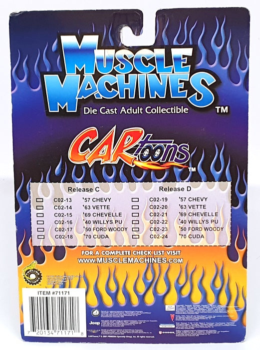 Muscle Machines 1/64 Scale 71171 C02-19 - 1957 Chevrolet Chevy - Red/White