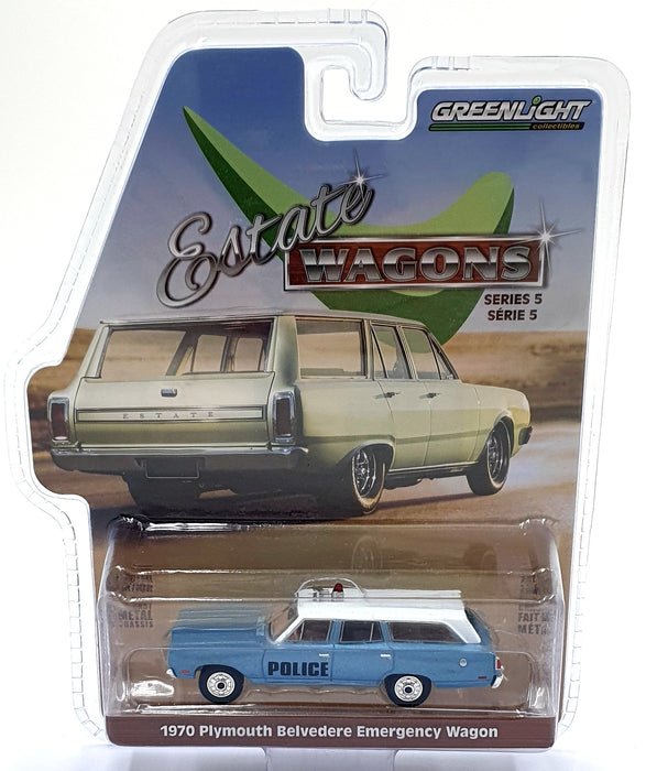 Greenlight 1/64 Scale 29990-C - 1970 Plymouth Belvedere Emergency Wagon - Police