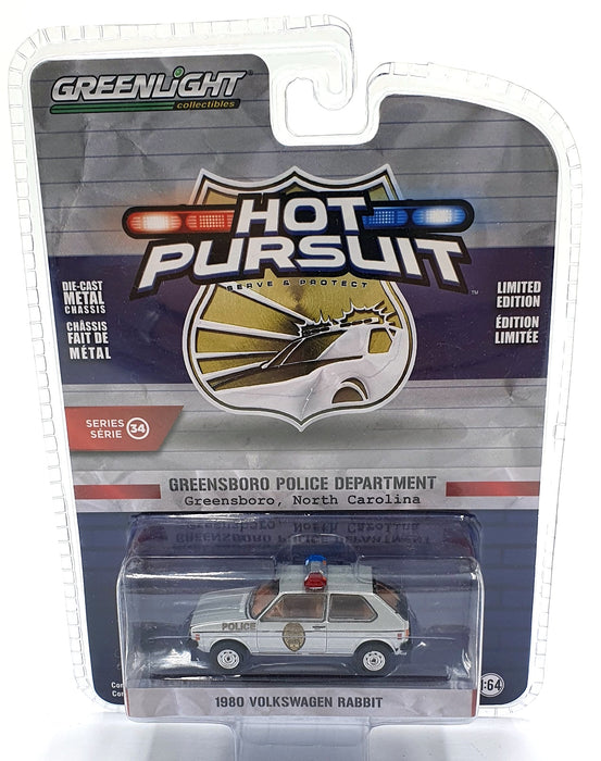 Greenlight 1/64 Scale 42910-D - 1980 Volkswagen Rabbit Police Car