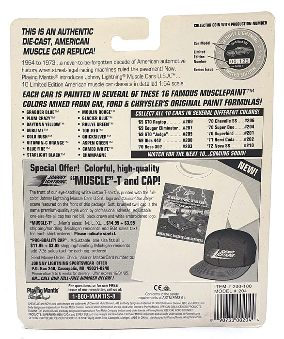 Johnny Lightning 1/64 Scale 200-100 - Muscle Cars USA 1970 Super Bee - Purple