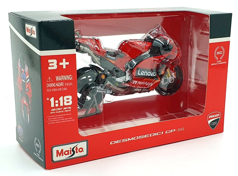 Maisto 1/18 Scale 36391 - Ducati Desmosedici Motorcycle GP 2022 - #63 F.Bagnaia