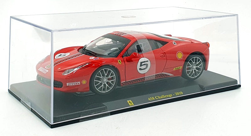Burago 1/24 Scale Diecast 191223E - 2010 Ferrari 458 Challenge - Red #5