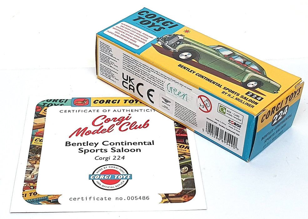 Corgi Toys 224 Reissue CD54321009 - Bentley Continental Sports - Green