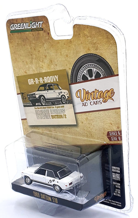 Greenlight 1/64 Scale 39090-A - 1969 Datsun 510 - White