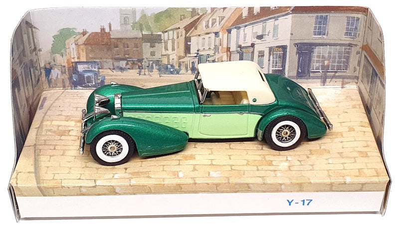 Matchbox Appx 10cm Long Diecast Y-17 - 1938 Hispano Suiza - 2-Tone Green