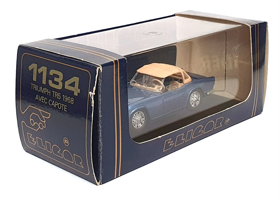 Eligor 1/43 Scale Diecast 1134 - 1968 Triumph TR5 Avec Capote - Met Blue
