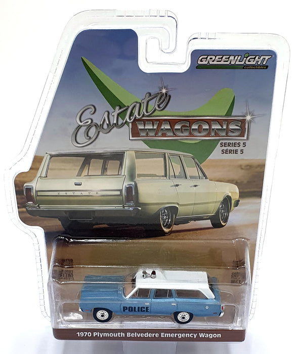 Greenlight 1/64 Scale 29990-C - 1970 Plymouth Belvedere Emergency Wagon - Police