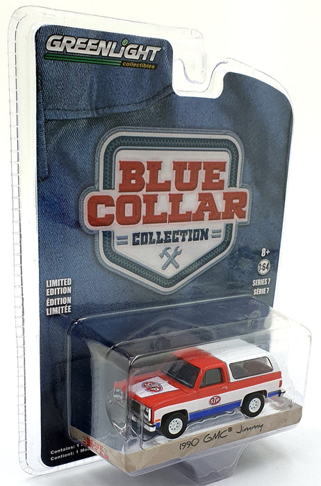 Greenlight 1/64 Scale 35160-D - 1990 GMC Jimmy Blue Collar - Blue/White/Red