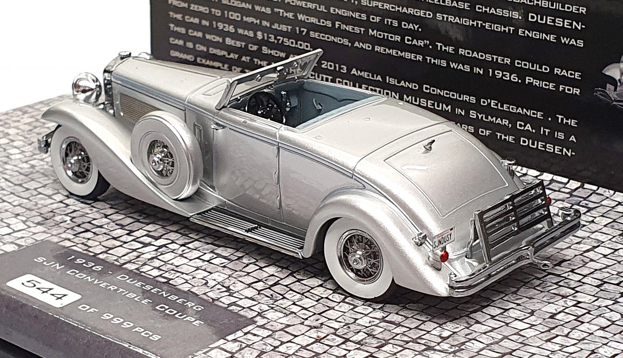 Minichamps 1/43 Scale 437 150330 - 1936 Duesenberg SJN Conv. Coupe - Silver