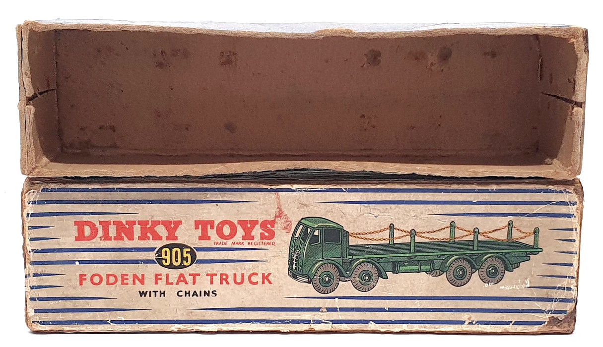  Dinky Toys Vintage Diecast 905 - Foden Flat Truck With Chains - Green