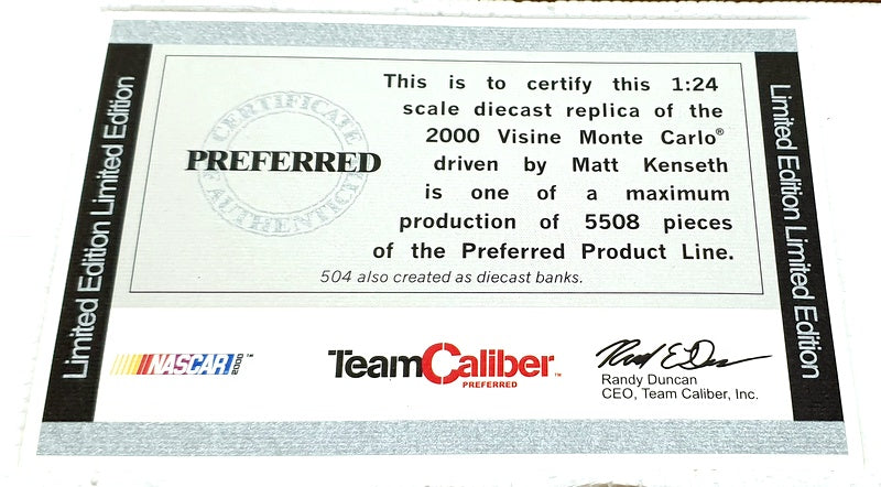 Team Caliber 1/24 Scale P172134VI - Ford Taurus Nascar #17 Visine - Matt Kenseth