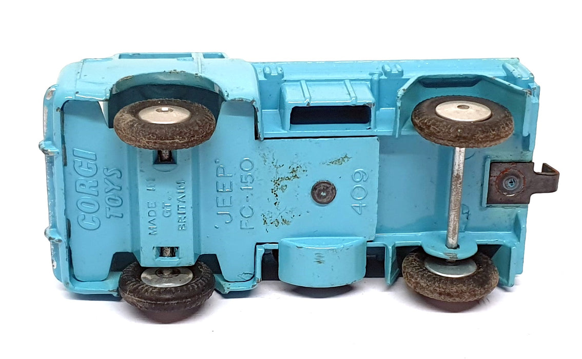 Corgi Toys Original Diecast 409 - Forward Control Jeep FC-150 - Lt. Blue/Red