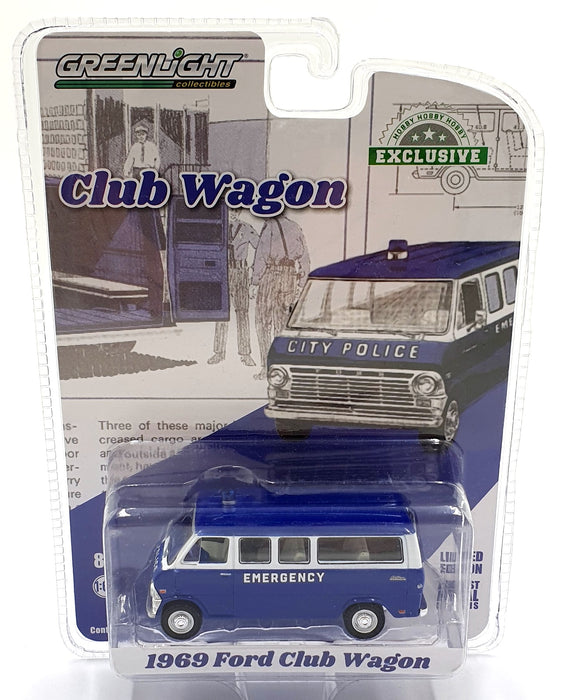 Greenlight 1/64 Scale 30209 - 1969 Ford Club Wagon - Blue