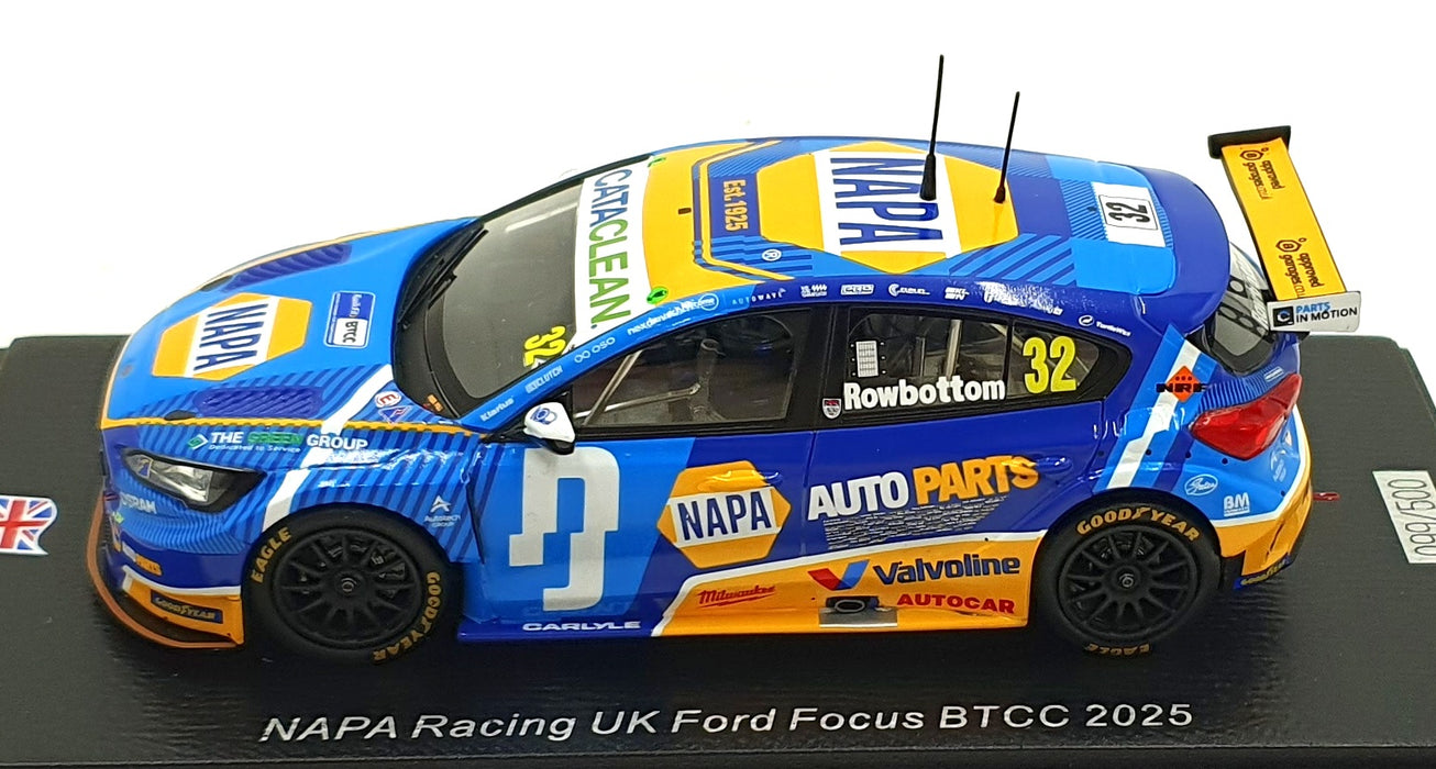 Spark 1/43 Scale UK037 - NAPA Racing UK Ford Focus #32 BTCC 2025