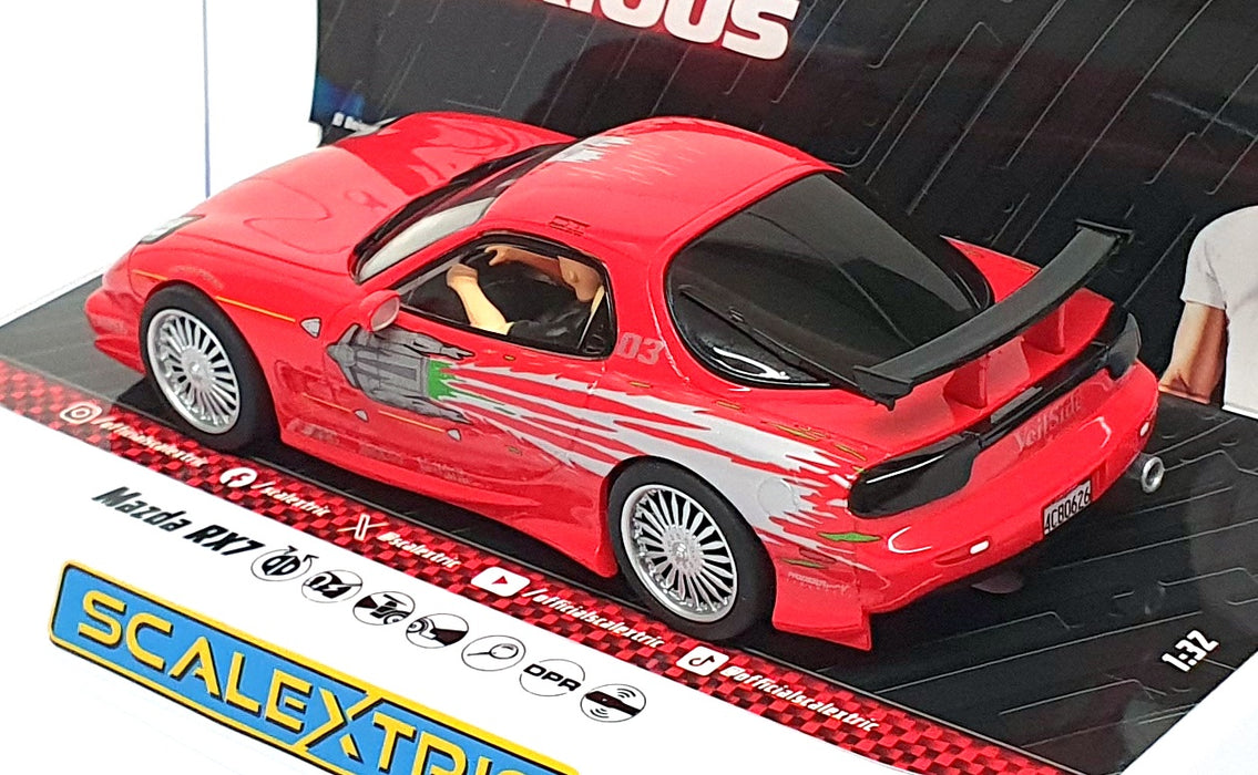 Scalextric 1/32 Scale Slotcar C4592 - Mazda RX7 Fast & Furious - Red