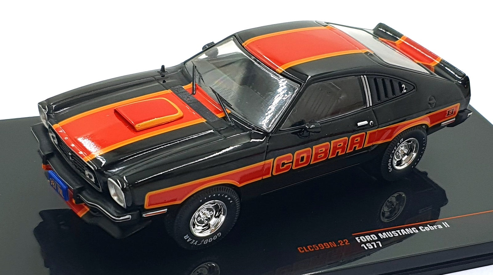 Ixo 1/43 Scale CLC599N.22 - 1977 Ford Mustang Cobra II - Black
